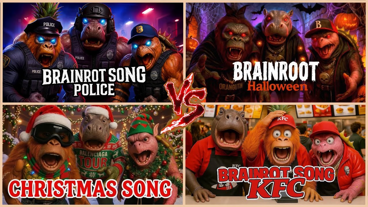 BRAINROT POLICE🆚 BRAINROT HALLOWEEN🆚 BRAINROT CHRISTMAS SONG🆚 BRAINROT KFC