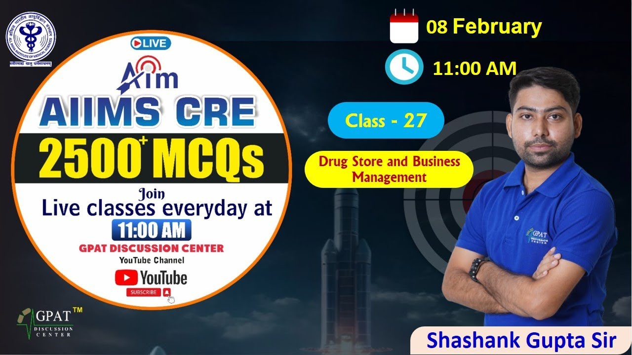 AIIMS CRE PHARMACIST MCQ SERIES✍️CLASS- 27 | DSBM | #aiimscre2025 #dsbm #aiims #gdc👨‍🔬