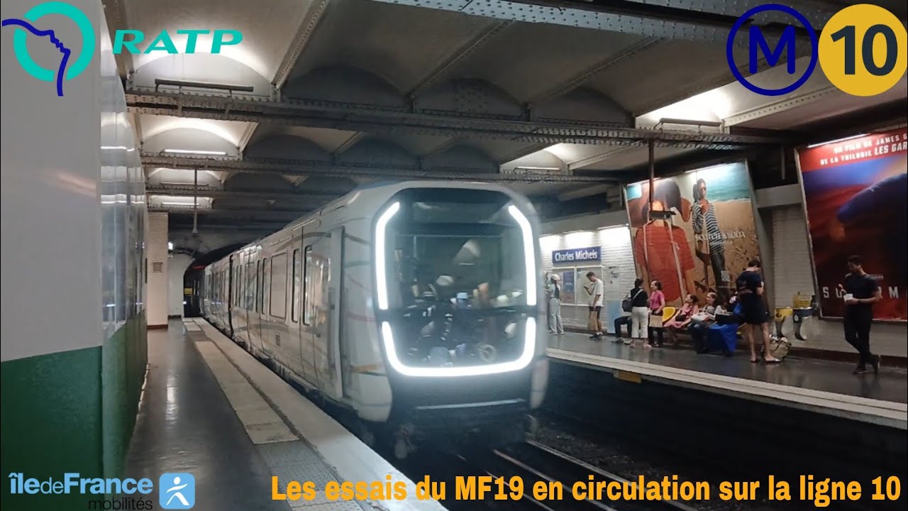 (M10) RATP - Les essais du MF19 N°002 en circulation sur la ligne de métro 10 (Sans voyageurs)