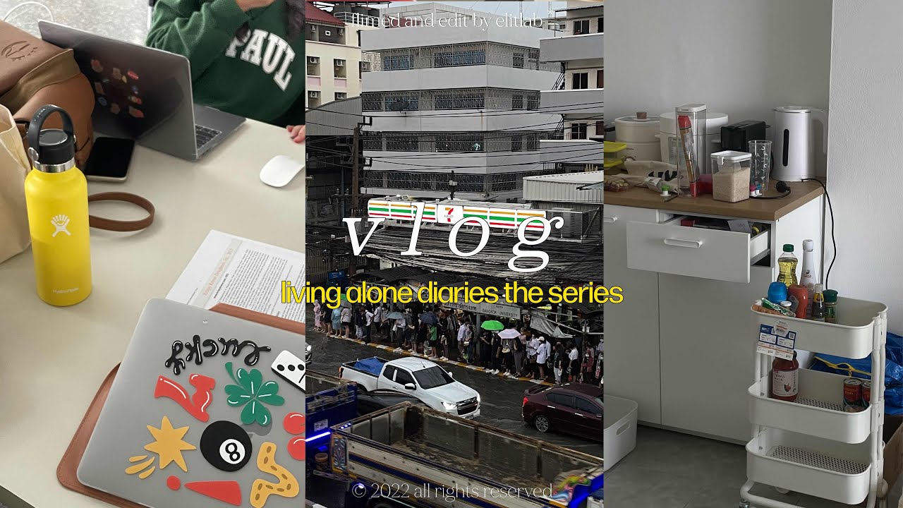 ENG) Live alone Diaries - ☔️'s Week ทะเลม.กรุงเทพ, New counter & fridge #elitelab_