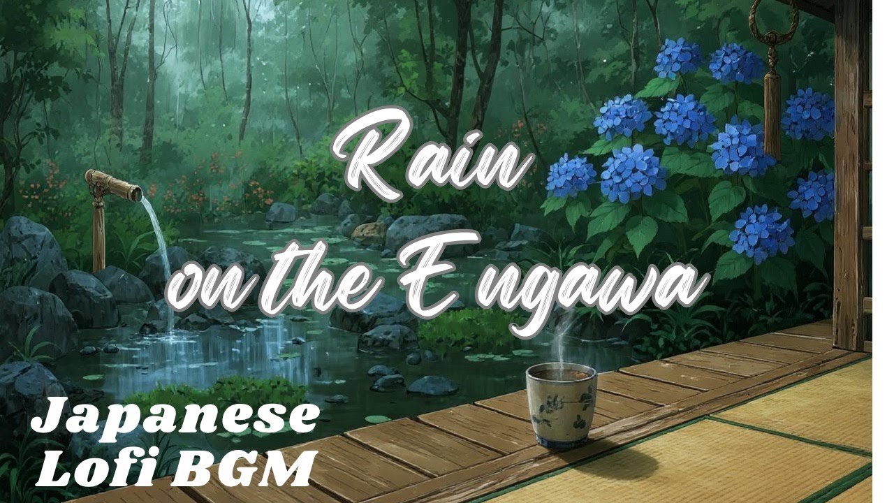 Japanese Lofi BGM🎶 Rain on the Engawa 雨音と縁側の調べ/sound of Japanese instruments/ relaxing, work, study
