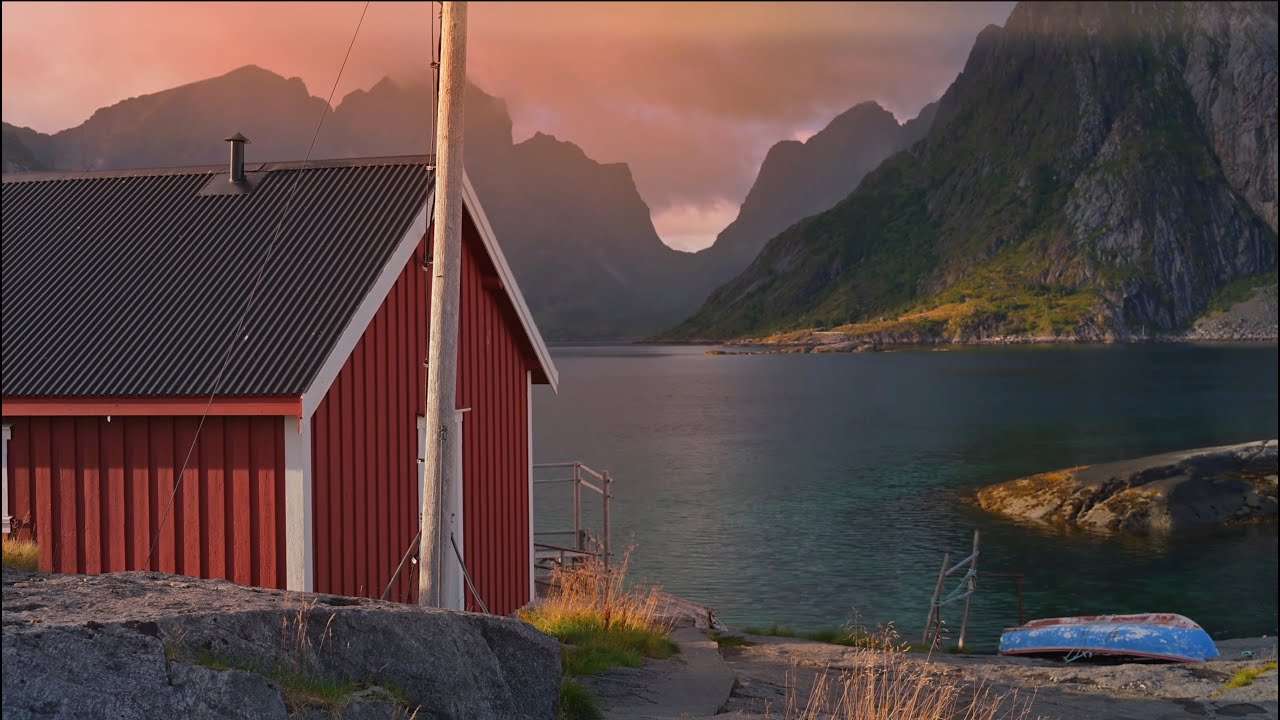 Sunset walk in Lofoten Islands