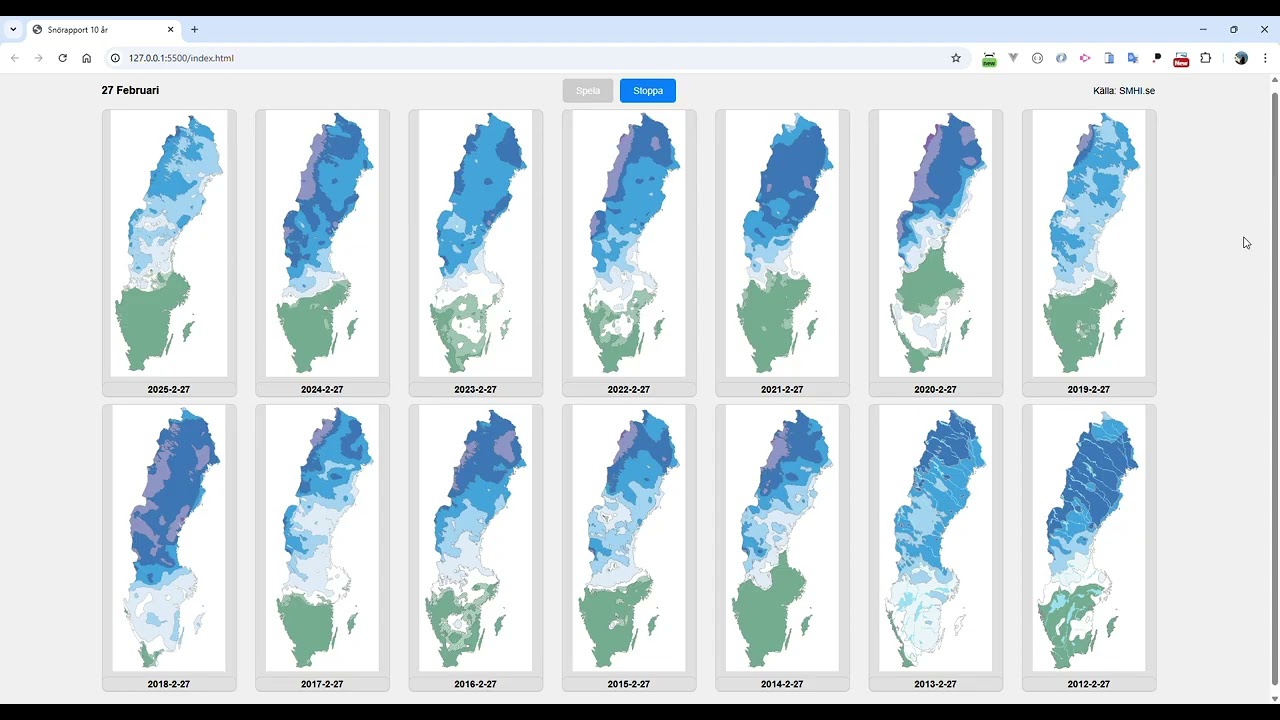Daily Snow Maps of Sweden – 14 Years Compared
