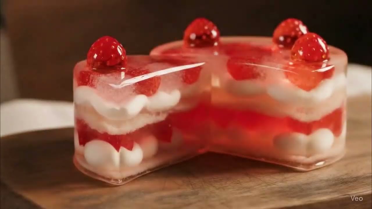 🍰 유리 디저트 자르기 ASMR 롱버전 (약 60분) | AI ASMR
