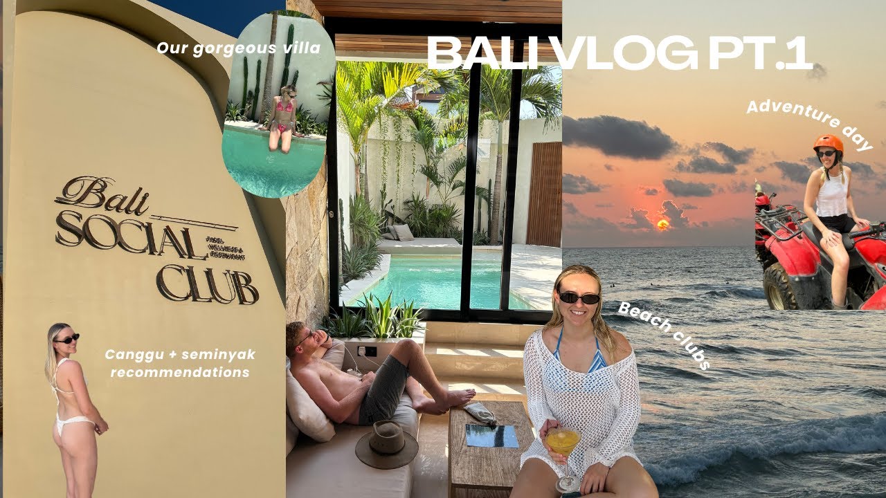 BALI VLOG!! Villa tour, adventure day, gym, exploring canggu and Bali shopping + food/drinks