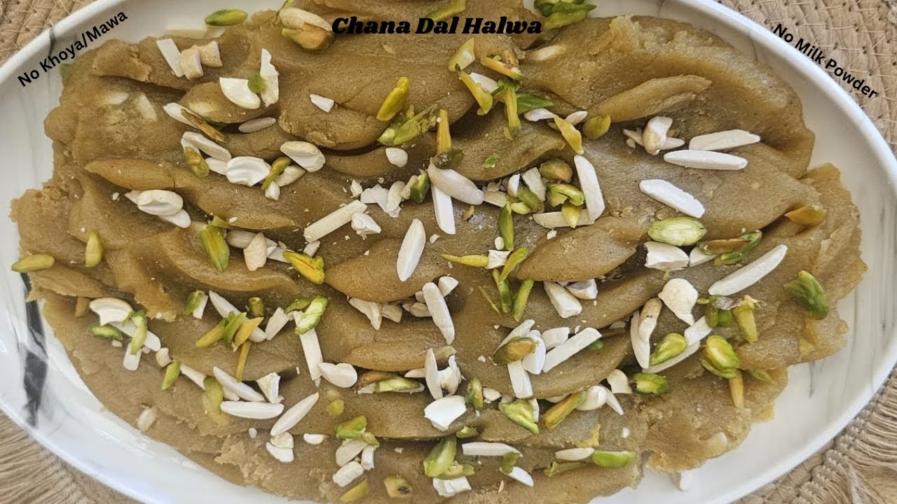 Chana Dal Halwa (No milk powder & no khoya/mawa)