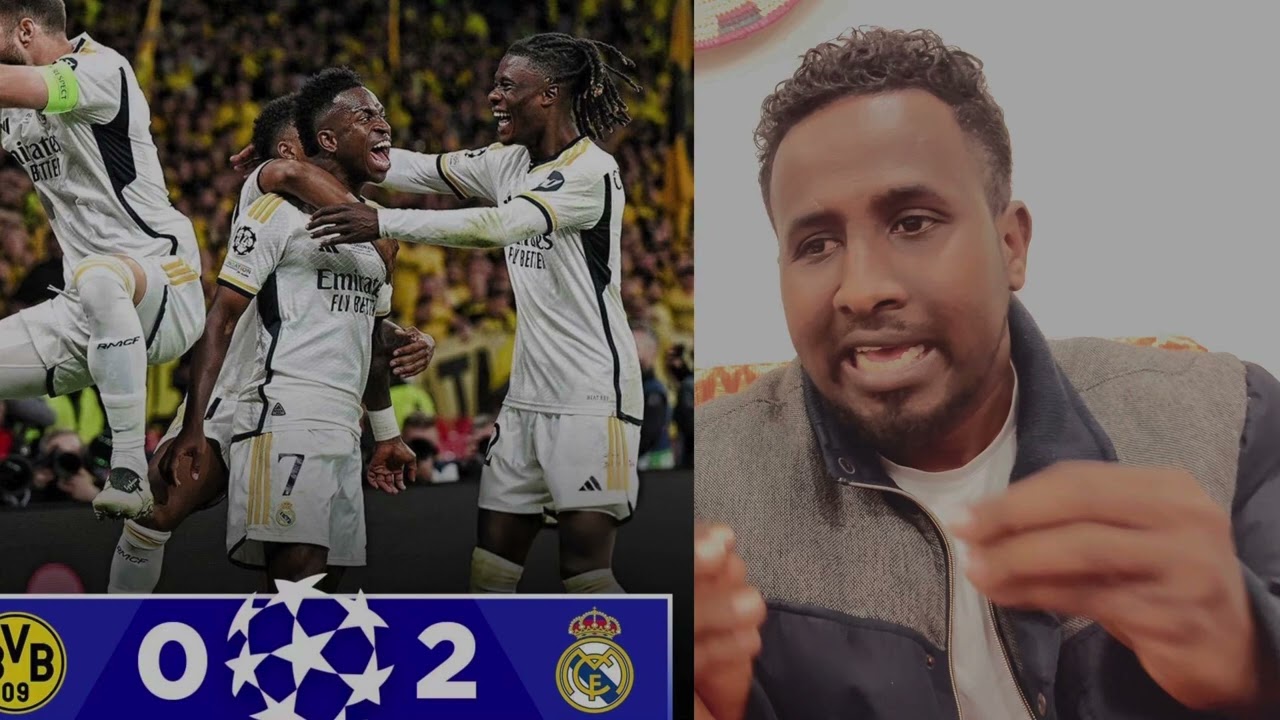 Real Madrid oo Markeedi 15 Qaaday Champions league. B.Dortmound 0-2 Real Madrid. Ancelotti oo.