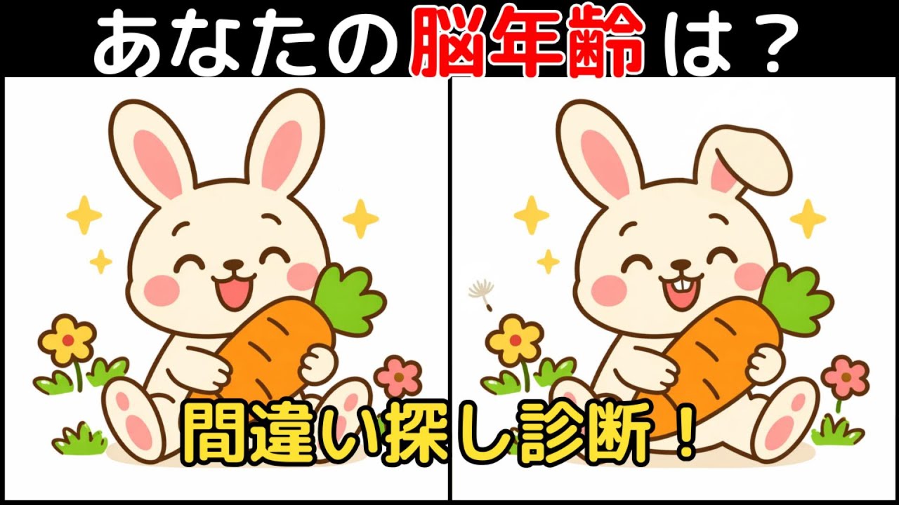 【間違い探し×脳トレ】60代以上も楽しめる認知症予防ゲーム！簡単～難しい全10問！