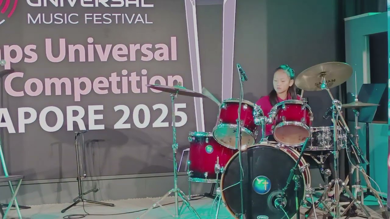 Amber Chuah Earn Scher drum competition in Singapore 2025(Song : Just Give Me A Reason)
