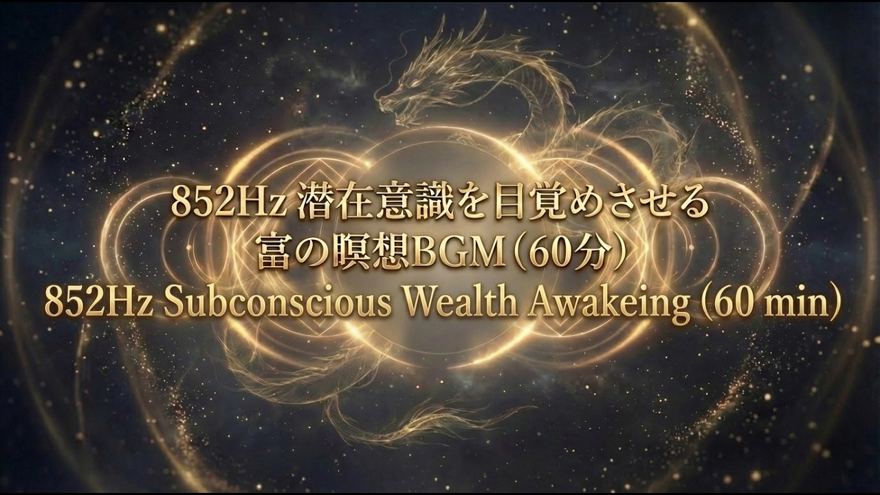 852Hz 潜在意識を目覚めさせる富の瞑想BGM（60分）852Hz Subconscious Wealth Awakening Meditation  (60 min)