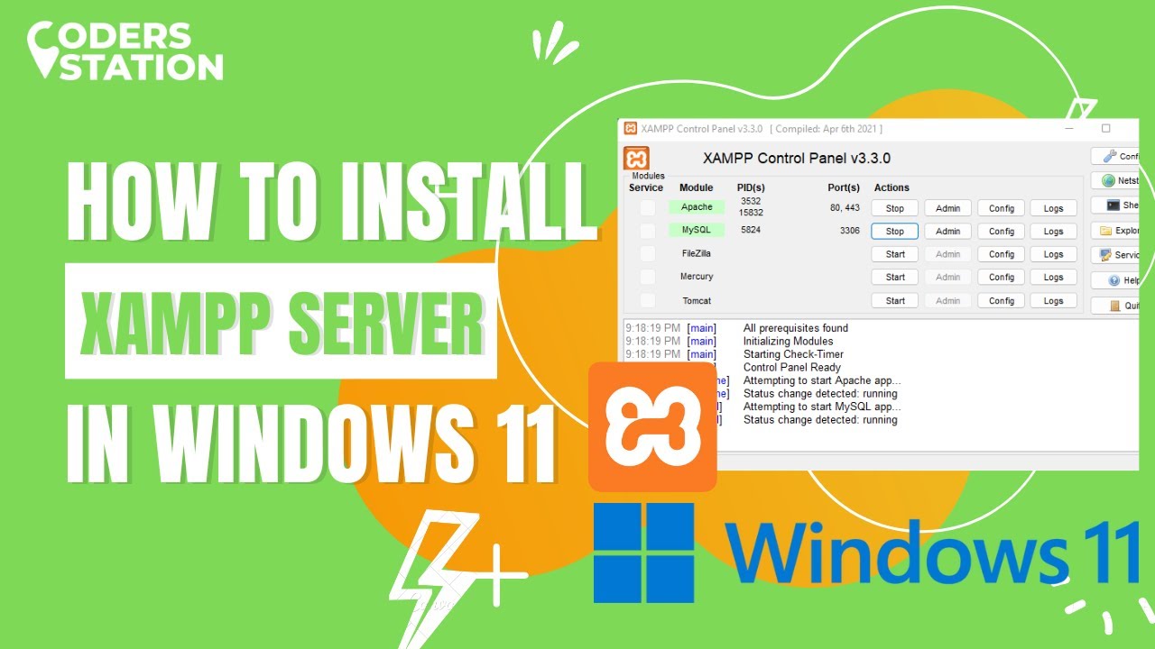 💻 How to install XAMPP Server in windows 11 | How to change XAMPP port 80 to another port 💻