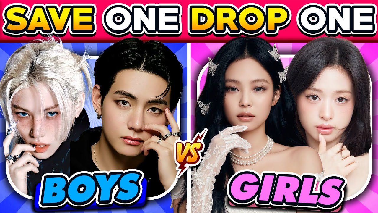Save One Drop One 🔥 Мальчики против девочек | Blackpink против Babymonster против BTS против Stra...