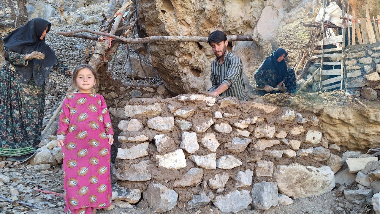 Nomadic Cave Life of a Family | Completing a Safe Cave Shelter and Real Survival in the Mountains 🏔️