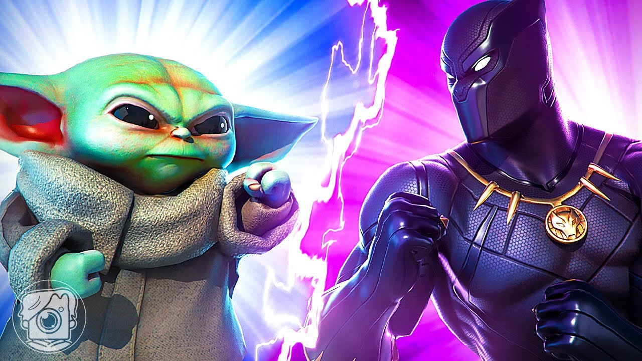 BABY YODA vs. BLACK PANTHER! (Fortnite Family Feud)