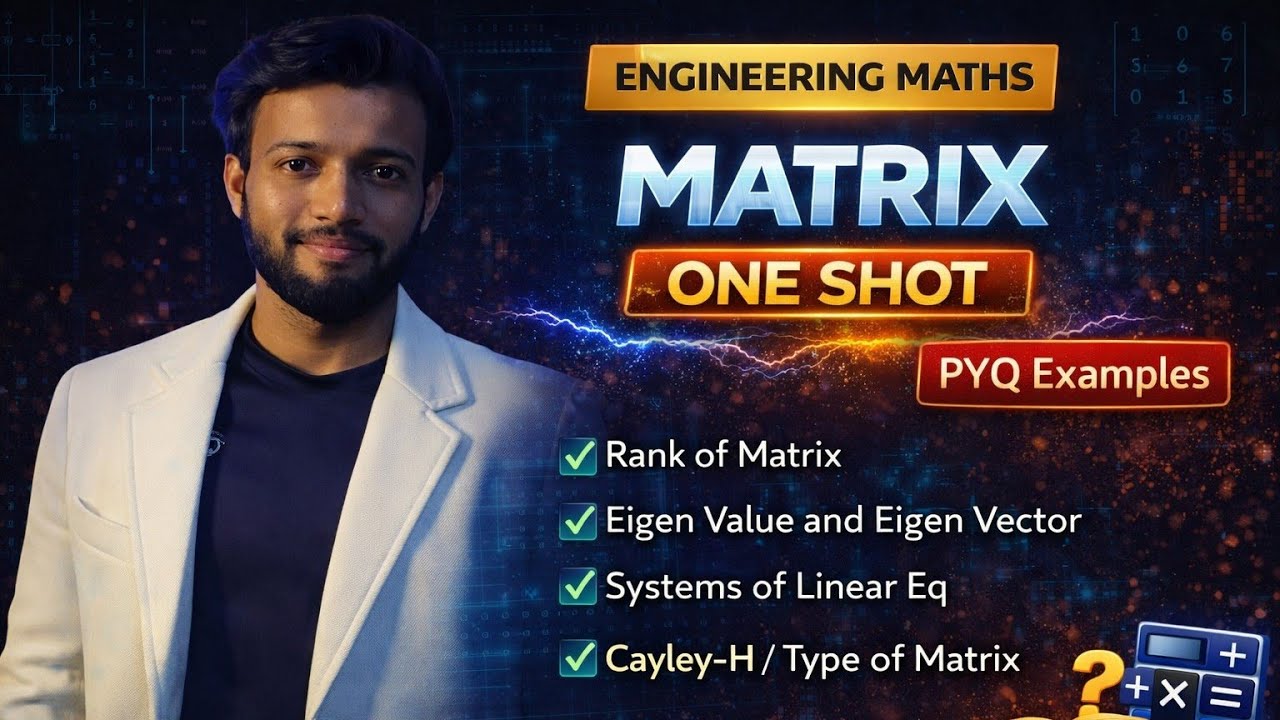 Practice problems on matrices | Matrices | | maths | | Rank | | Eigen value | | one shot |