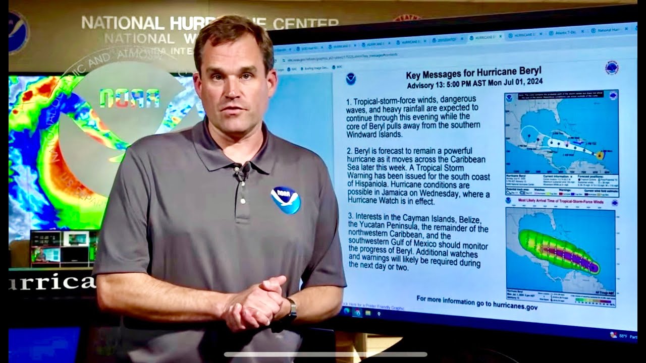 Afternoon Update on Hurricane Beryl from NHC in Miami, FL (July  1, 2024)