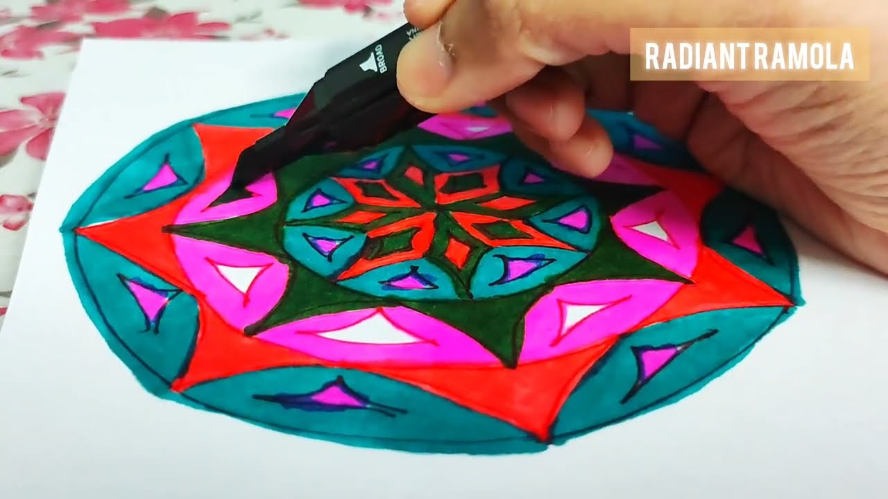 Relaxing ASMR Coloring | Vibrant Mandala Art with Markers @radiantramola 
