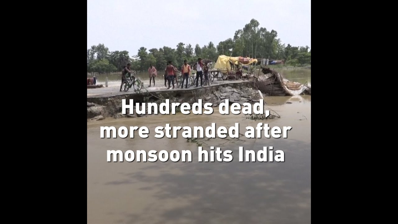 A monsoon slams into India leading to major flooding