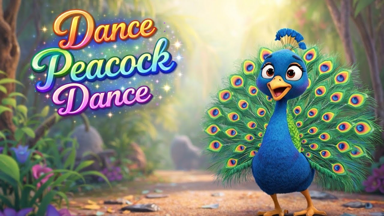 Dance Little Peacock Rhyme | Beautiful Nature Dance Song for Kids | Peacock Dance Fun