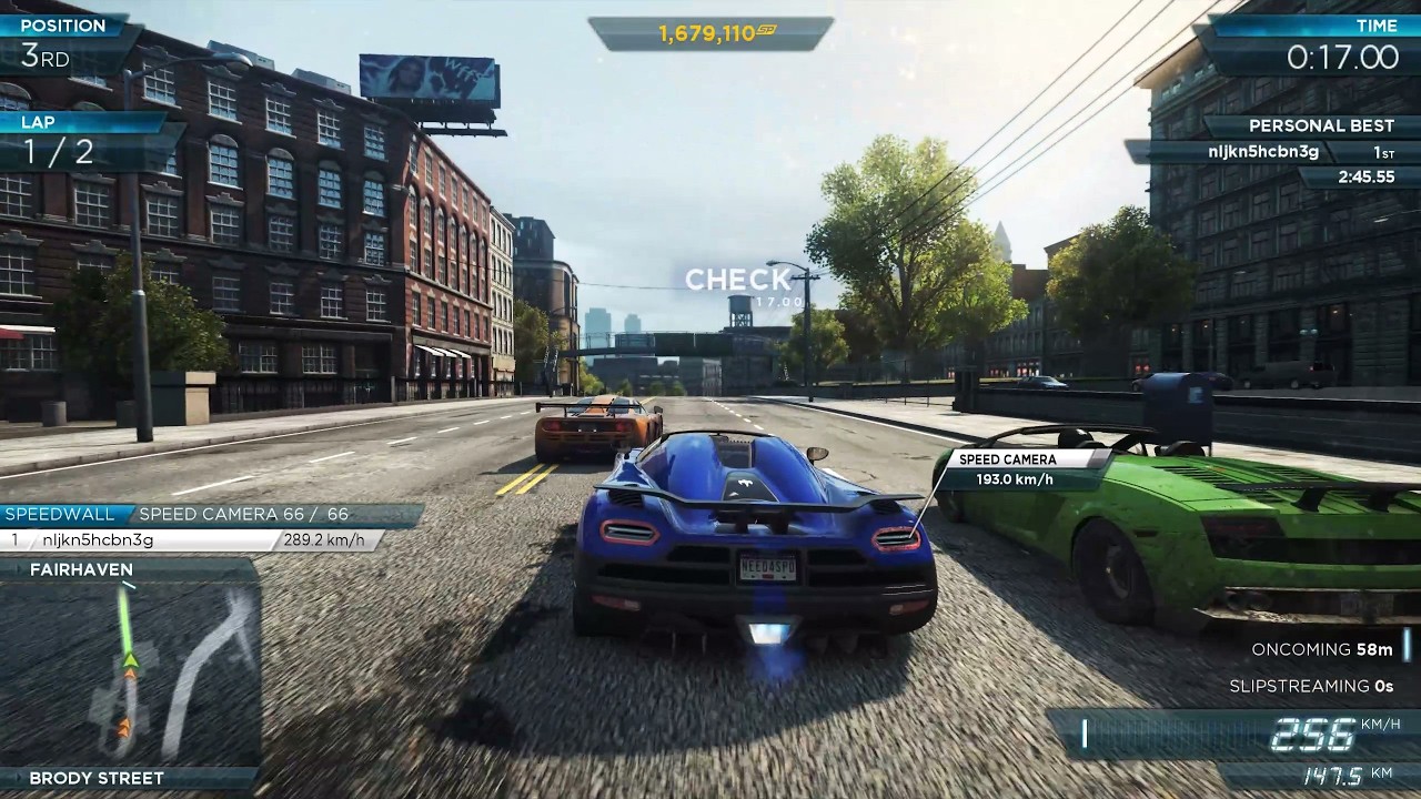 Driving Super Car: The Blue Koenigsegg Agera R For Racing & Drifting In Need For Speed: Most Wanted.