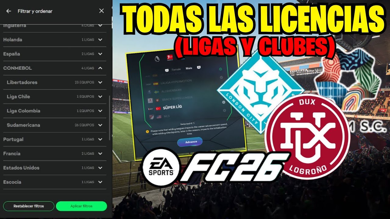 ¡POR FIN! Todas Las Licencias Oficiales de FC 26 (Ligas y Clubes)