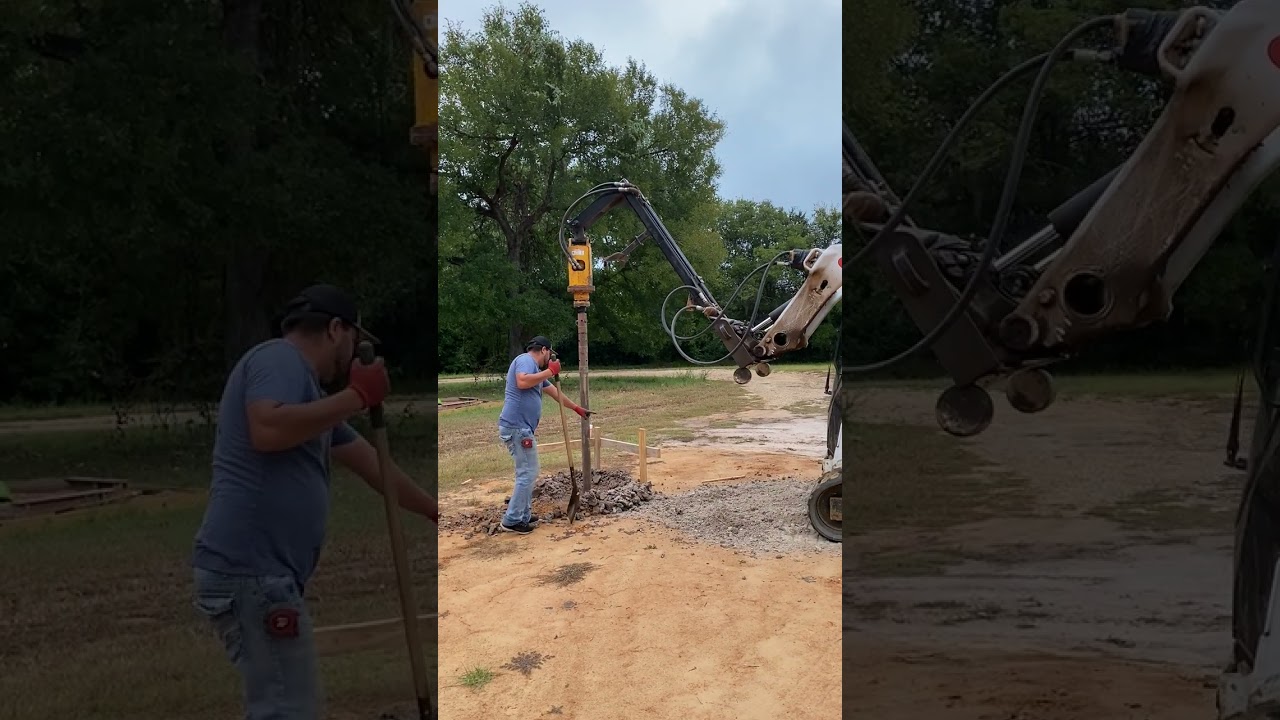 Drilling an 18 inch pier, 10 feet deep