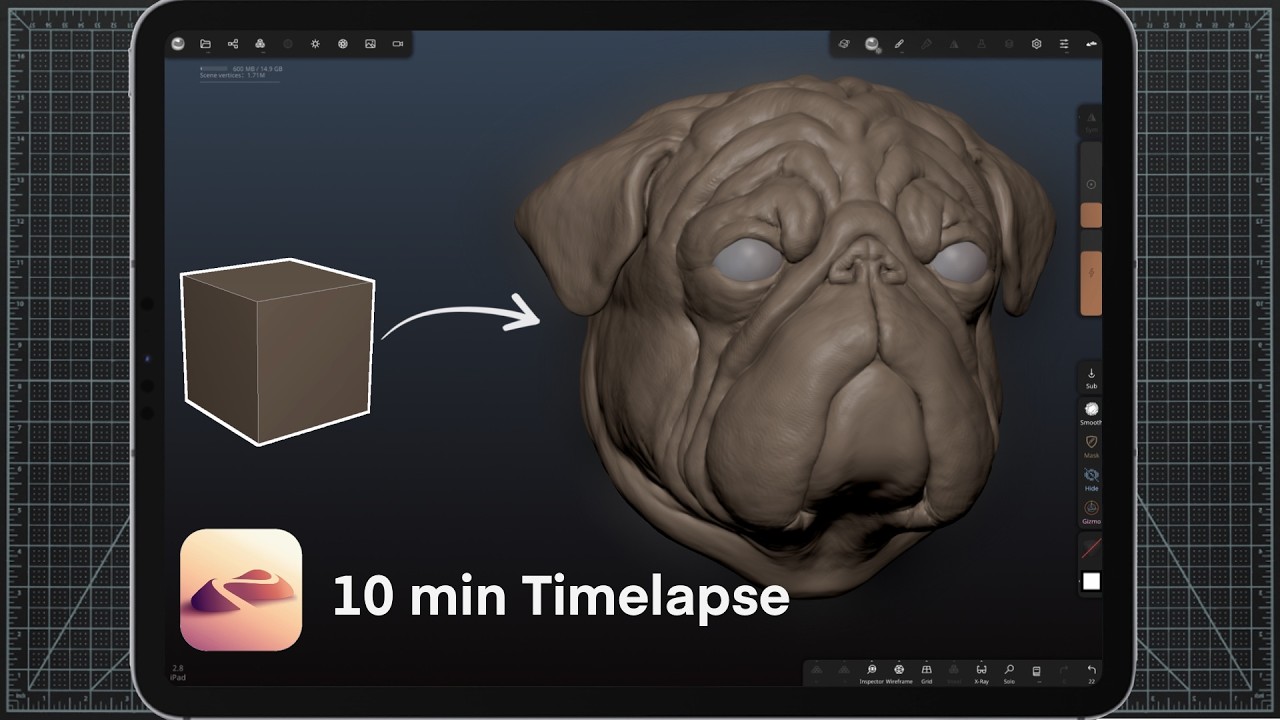Nomad Sculpt | Pug Head timelapse 10 minutes