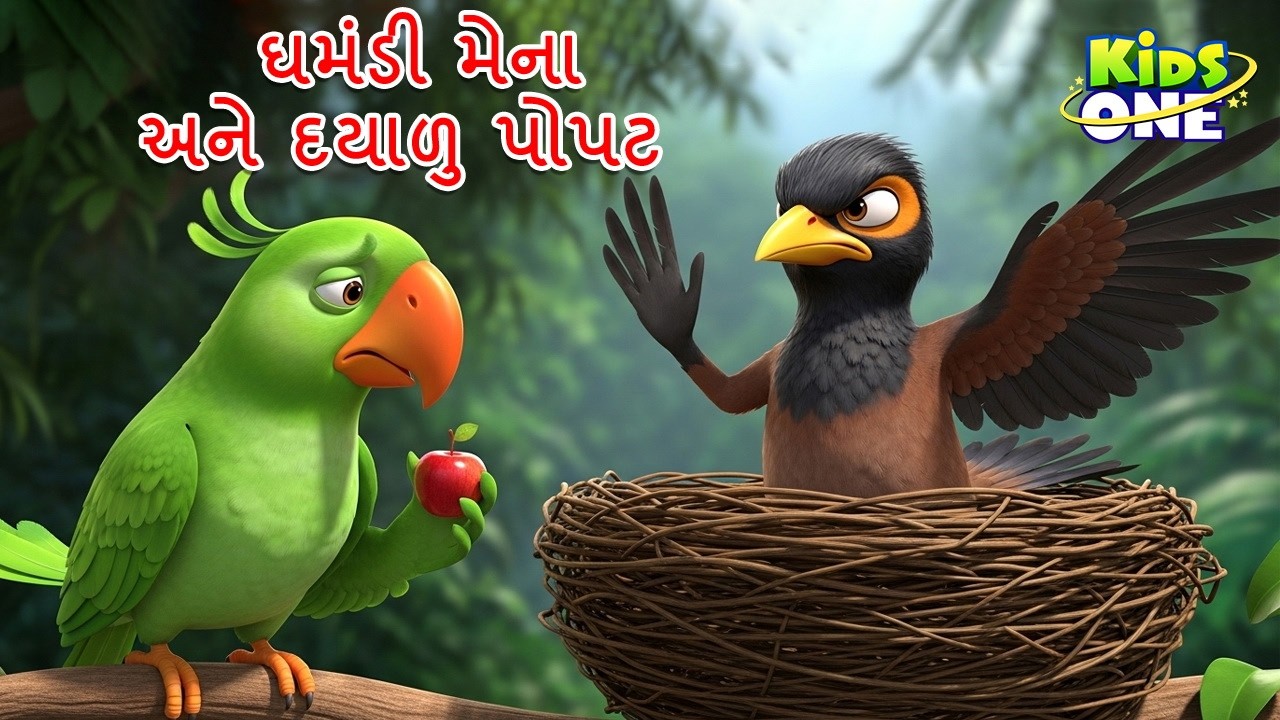 ઘમંડી મેના અને દયાળુ પોપટ | Ghamandi Myna | Gujarati Moral Story | Navi Varta | Gujarati Cartoon
