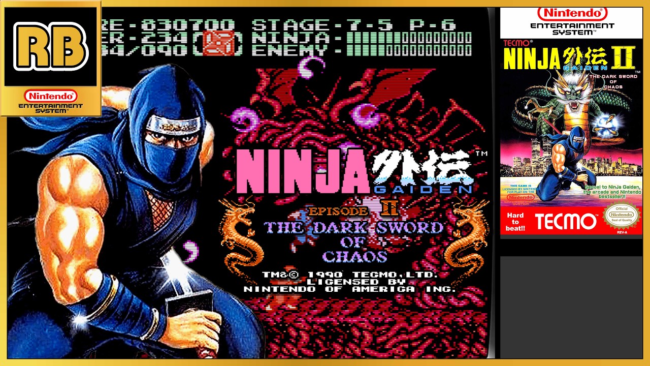 1990 [RB 4K 60fps] NES 忍者龍剣伝II 暗黒の邪神剣 / Ninja Gaiden II: The Dark Sword of Chaos (chapter)