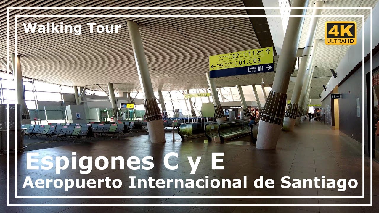 🚶‍♂️🛩ESPIGONES C y E ✈️Aeropuerto Internacional 🛍Santiago de Chile👥 Walking Tour 4K
