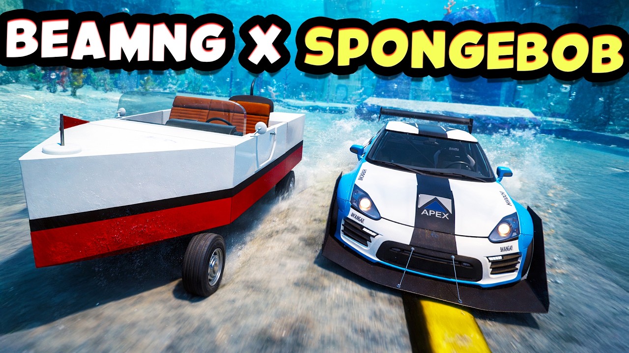 BeamNG DEATH Racing But We Are In BIKINI BOTTOM! - Spongebob Racing!