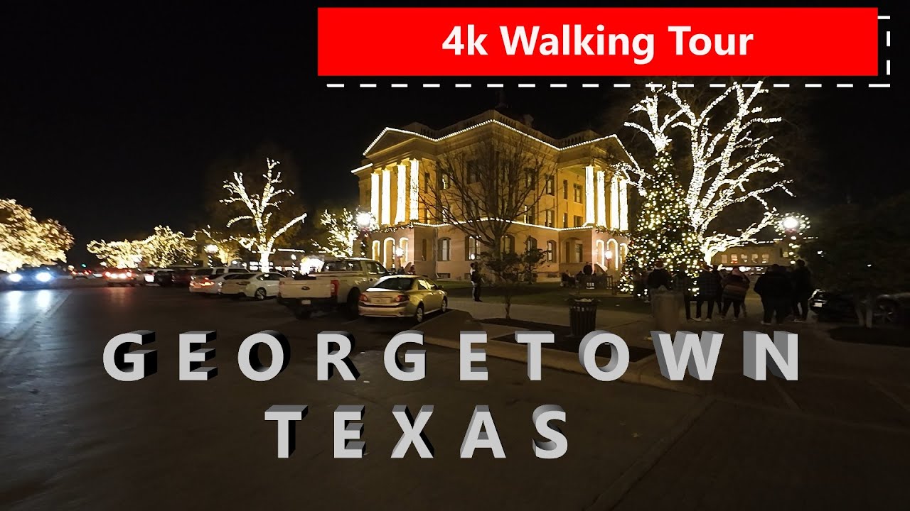 Prepare to fall in LOVE w/ Georgetown, TX Downtown; 4K Walking Tour (night);  *Chapters*
