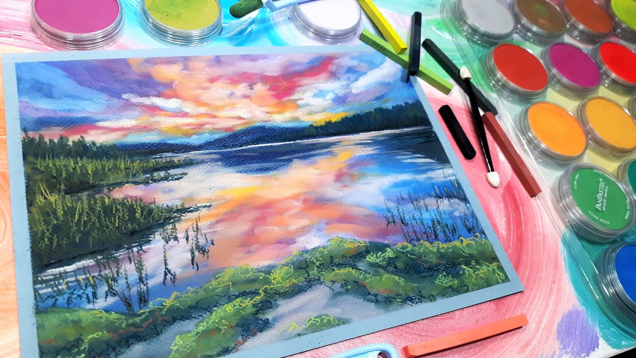 Colorful Landscape with NuPastel and PanPastel // Sketchbook Sunday