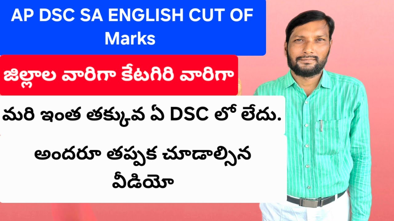 AP DSC SA English Cut-off Marks District-wise and Category-wise NORMALIZATION
