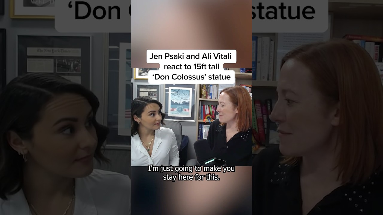 Jen Psaki and Ali Vitali react to 15ft tall &lsquo;Don Colossus&rsquo; statue