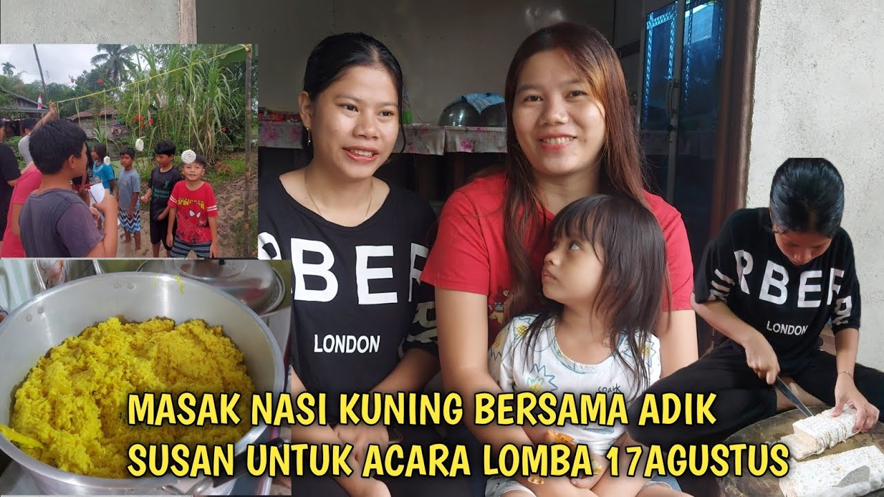 MASAK NASI KUNING UNTUK ACARA PERAYAAN 17 AGUSTUS ,BERSAMA ANAK-ANAK DI DESA KAMI PART1