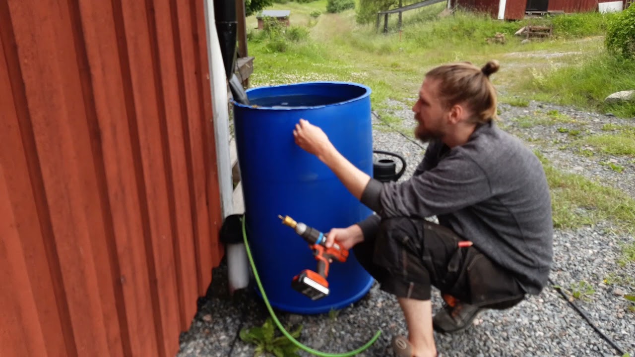 Simple rain collection system with overflow protection