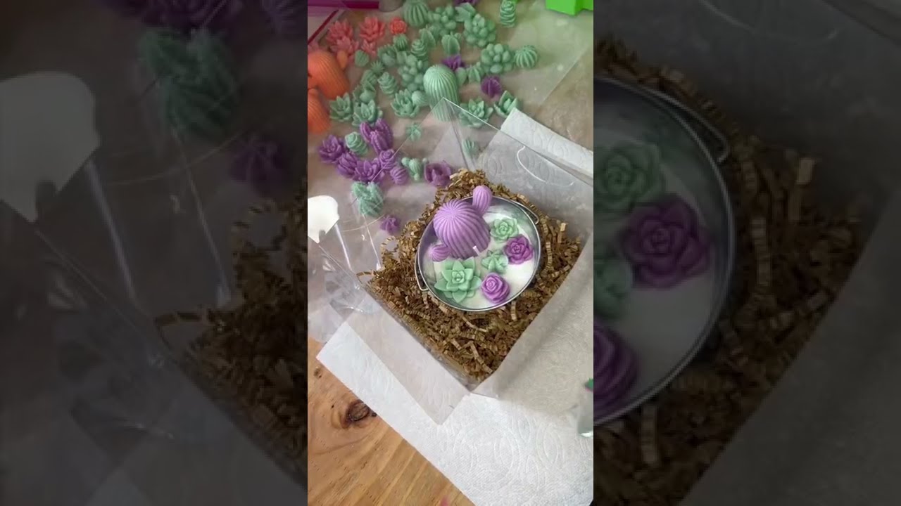 ASMR Big Cactus Candle Packaging #candle #asmr #WaxyWaves