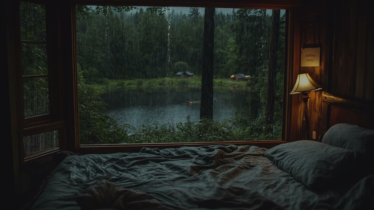 Cozy Bedroom Window View with Rain ASMR for Deep Sleep and Relaxation