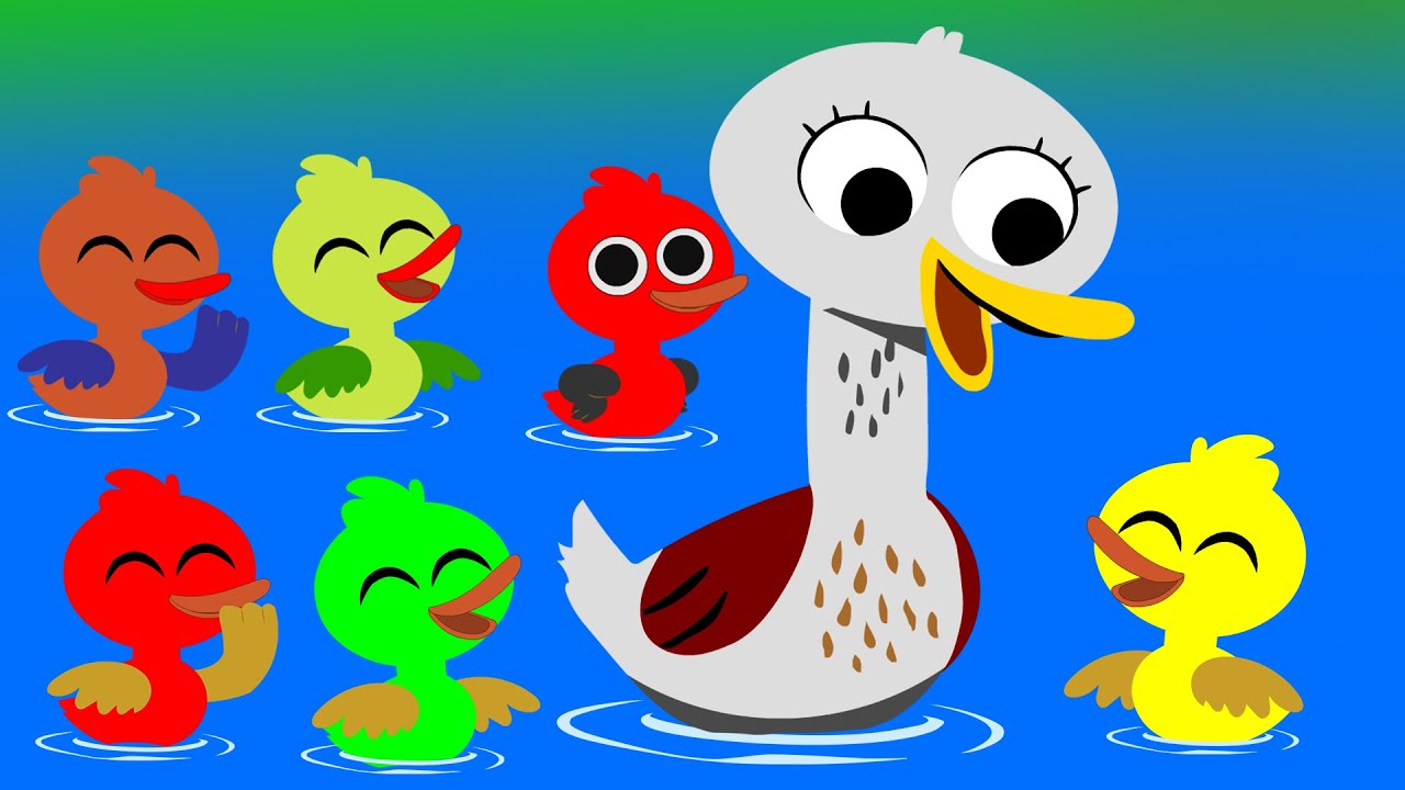 Seven Coloured Ducks  Nursery Rhymes  Colorful Duck song  Five Little Ducks