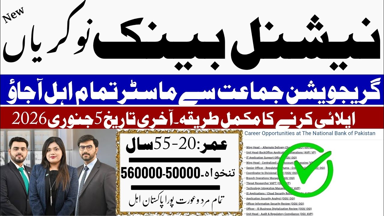 Big Bank Hiring 2025 🔥 National Bank of Pakistan Jobs | IT, Audit, Operations | Apply Before 5 Jan