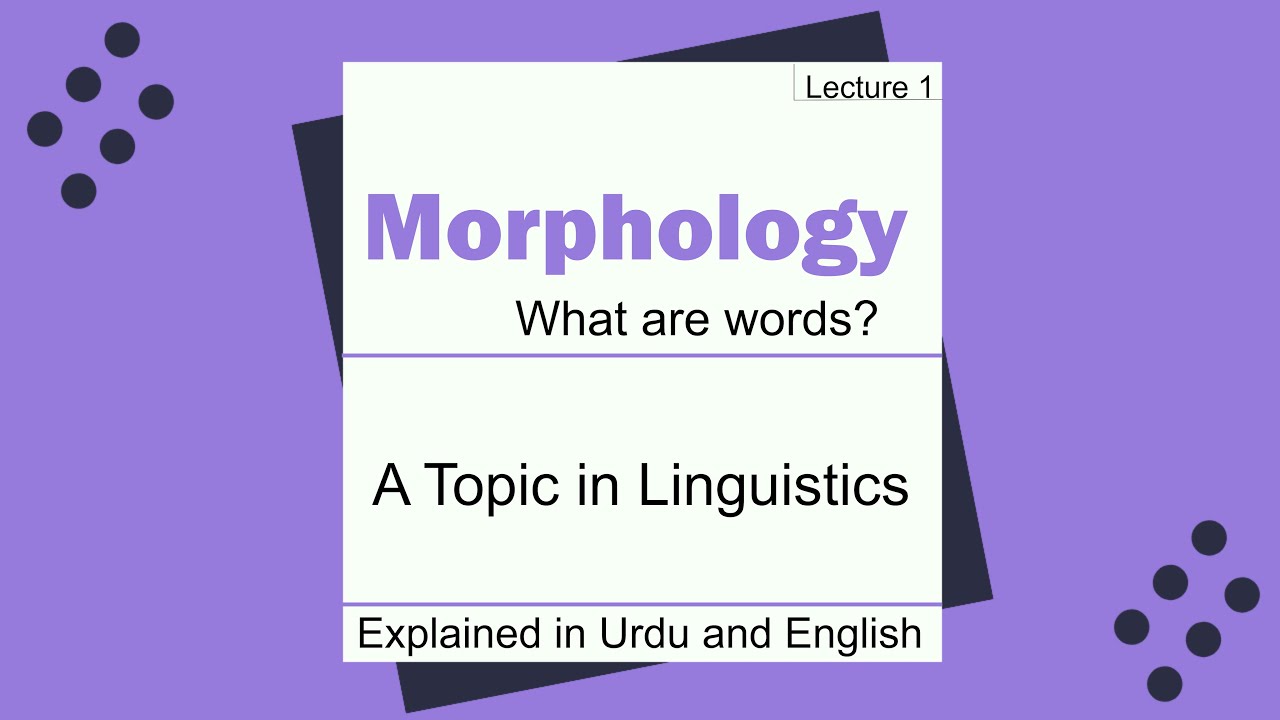 Morphology - What are words Lecture 1 in Urdu / Hindi