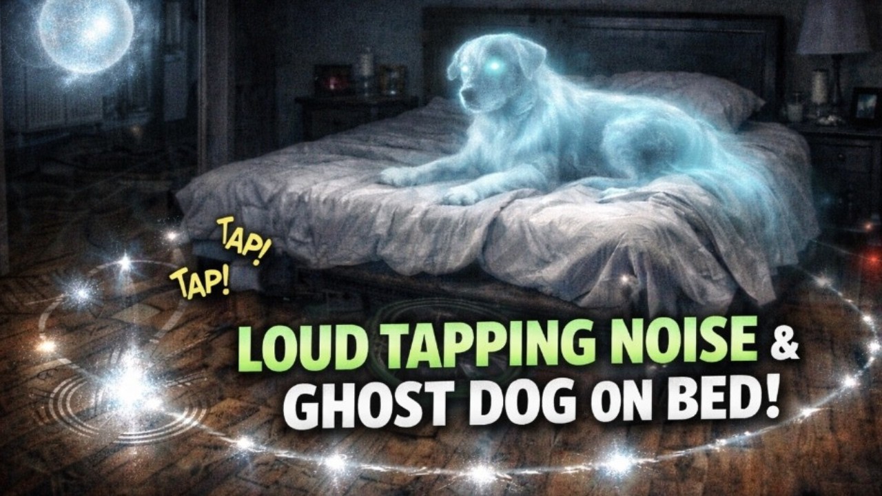 Feeling a Spirit Dog on my bed and hearing loud tapping noise on my floor. Camera catches an orb.