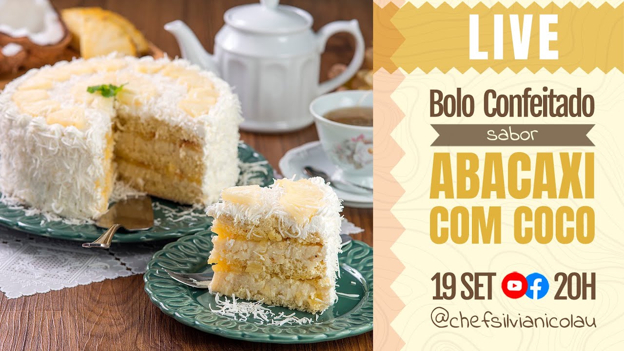 🔴 LIVE - BOLO CONFEITADO SABOR ABACAXI COM COCO  [Ative as notificações]