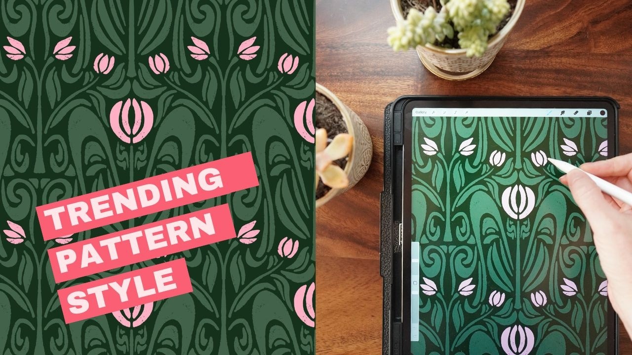 Master Art Nouveau Patterns on your iPad! Seamless Repeats Made Easy by Liz Kohler Brown #ipadart