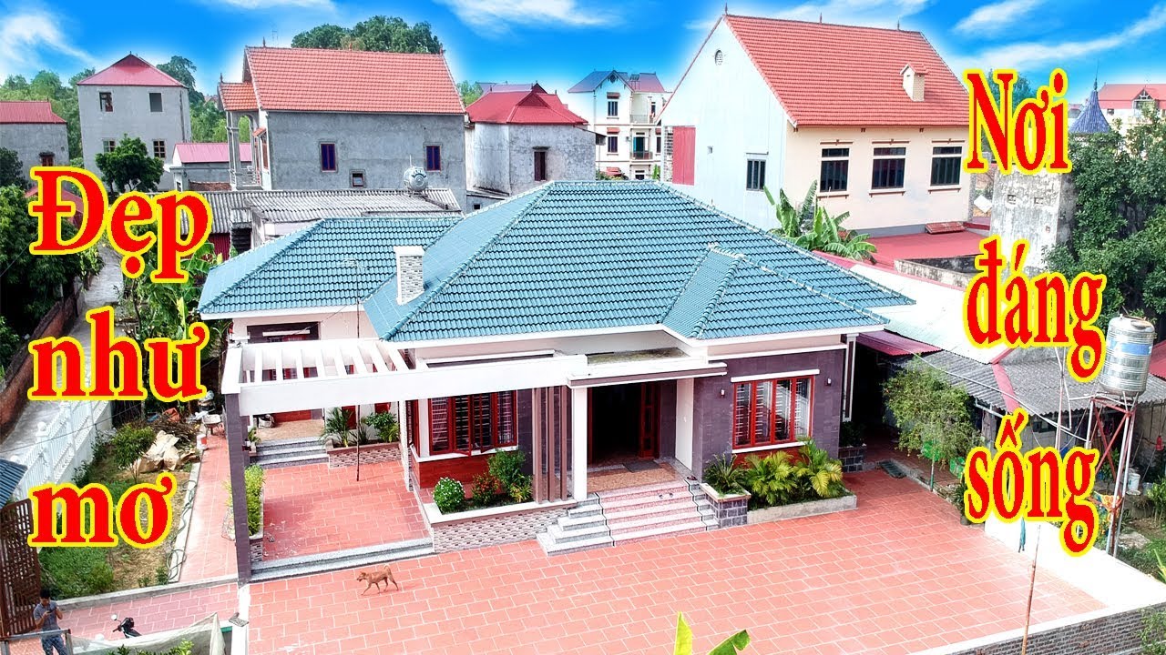 Mẫu nhà cấp 4 mái Thái đẹp như tranh vẽ nơi đáng sống của đại gia vùng nông thôn 2019