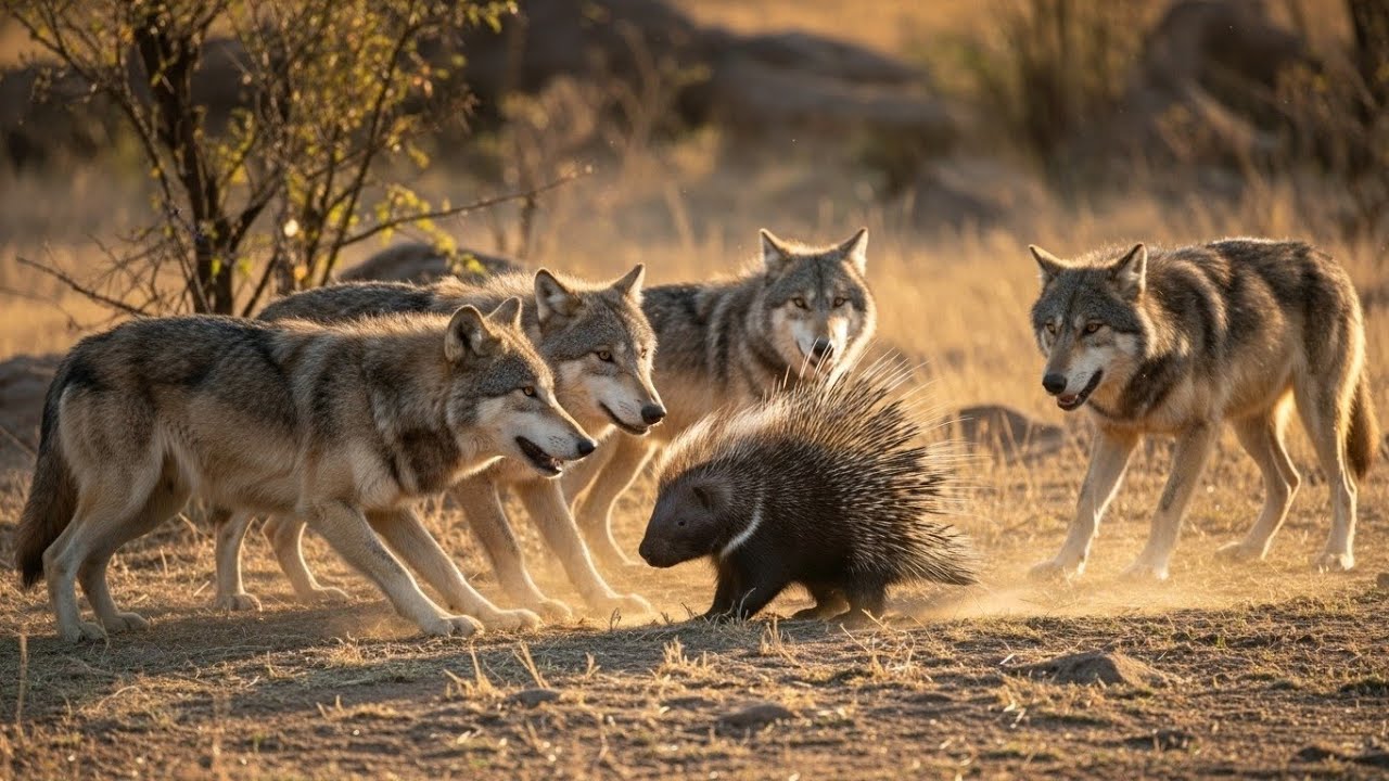 SHOCKING: Tiny Hedgehog Bravely Fights WOLF PACK! | A Super Dramatic Rescue!