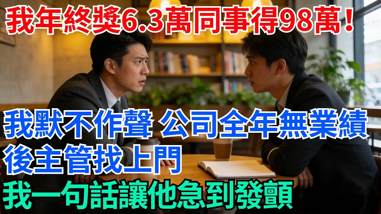 我業績第一年終獎僅6.3萬，偷閒散同事卻得98萬！我默不作聲，公司全年無業績後主管找上門，我一句話讓他急到發顫【奇趣天下】#職場逆襲#職場智慧#爽文職場#工作日常#完結爽文