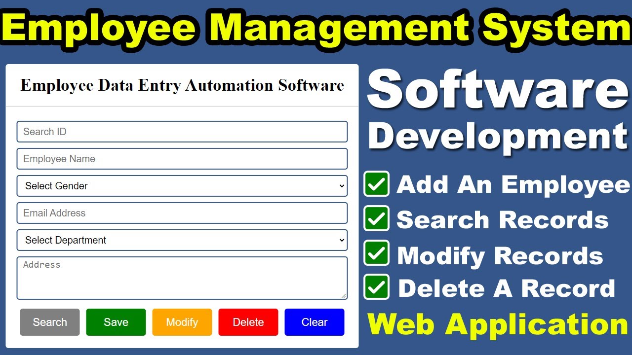Employee Management System using PHP | Software Development Tutorial for beginners | Web Application