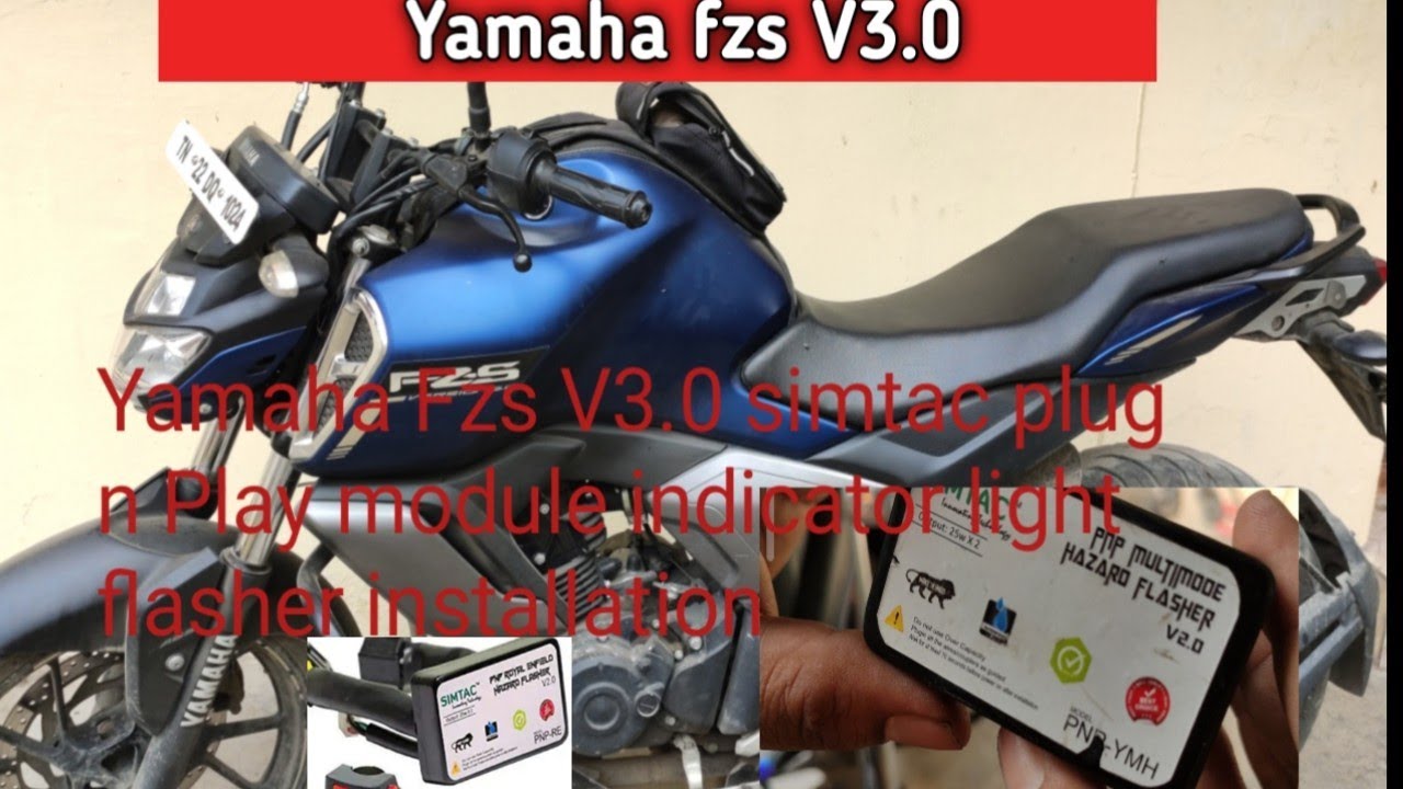 Yamaha Fzs V3.0.  SIMTAC plug n Play module indicator light flasher installation how to install  sim